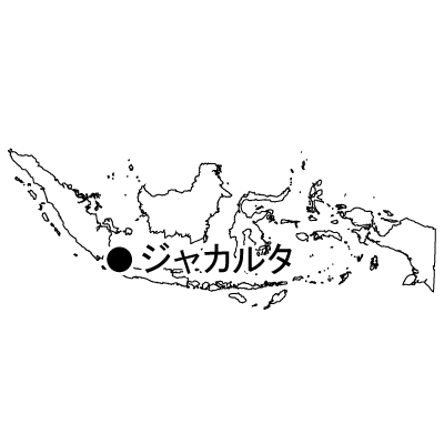 インドネシア共和国無料フリーイラスト｜首都名(白)